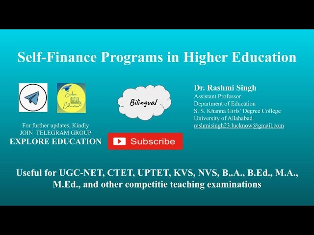 Self-Finance Programs in Higher Education