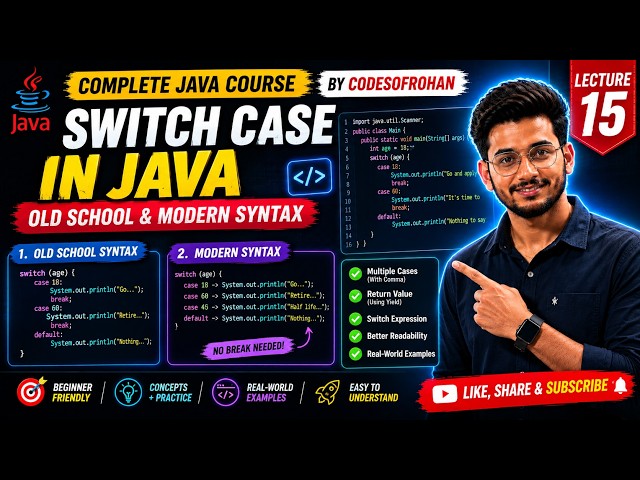 Java Switch Case Tutorial: Old School vs Modern Syntax, Yield | Complete Java Course #15