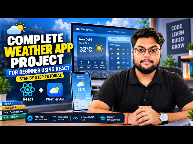 Complete Weather App Project in React JS 🌦️ | Build a Real-World Weather App from Scratch