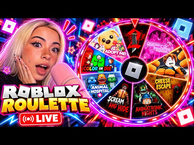 🔴 ROBLOX ROULETTE 🎡 Chat Picks My Games! 😭 | LIVE w/ Nessi Seressi