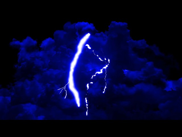 Blue Thunderstorm Flashing Lightning 10+ Hours Wallpaper Screensaver Background Video 4K UHD