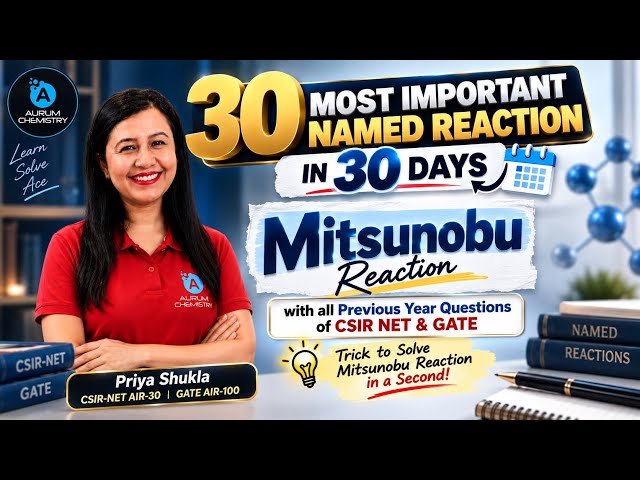 Mitsunobu Reaction in Second| Mitsunobu mechanism |CSIR NET & GATE PYQs | 30 Named Reactions|Aurum 