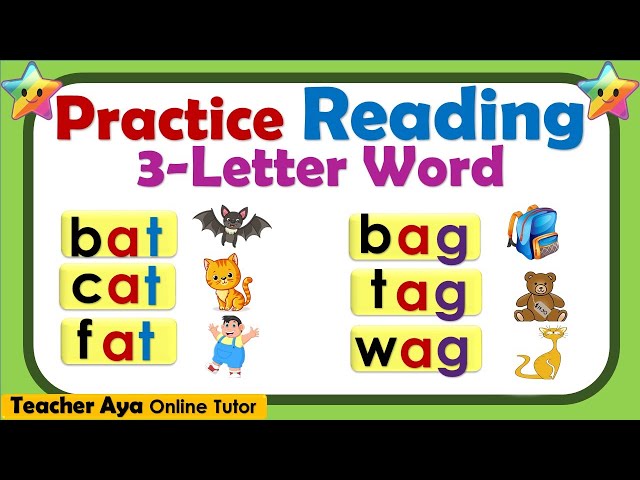Learn to read 3-letter word | Phonics | Reading guide for beginners,kids,toddlers | Practice reading