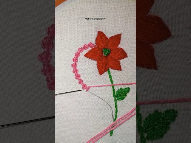 Unique embroidery design for beginners 💫🪡#embroidery #handembrodiery #viralvideo #viralshorts #diy