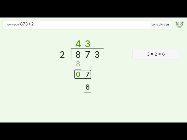 Long Division Problem 873/2: Step-by-Step Video Solution