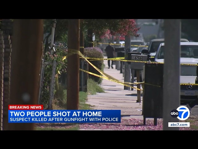 Suspect killed in shootout with police after 2 gunshot victims found outside San Bernardino home