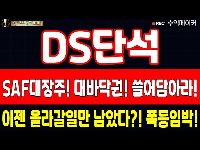 [DS Dansuk Stock Outlook] - Leading SAF Stock! At the Absolute Bottom! Load Up Now! Only Way Is U...