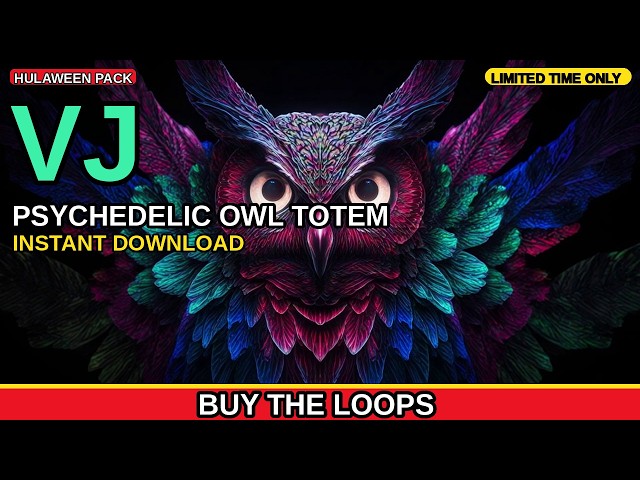 Psychedelic Owl Totem VJ Loop | Hulaween Festival Visuals for DJ Sets and LED Walls
