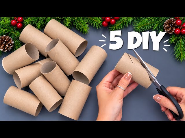 🎄 5 Amazing Christmas Crafts from Toilet Paper Rolls ✂️ | Easy DIY Decorations