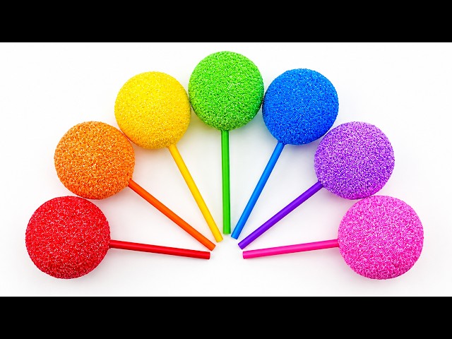 Learn Colors and ABC with Surprise Foam Lollipops | Preschool Toddler Learning Video