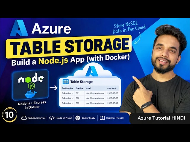 Azure Table Storage | NoSQL Database + Node.js Project [HINDI]