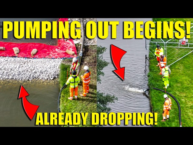 Whitchurch Canal Breach Update, Water Drops As Pump Out Begins!