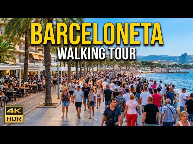 🇪🇸 BARCELONETA WALKING TOUR 🌊 | Exploring Barcelona’s Famous Beach & Seaside Streets | 4K HDR