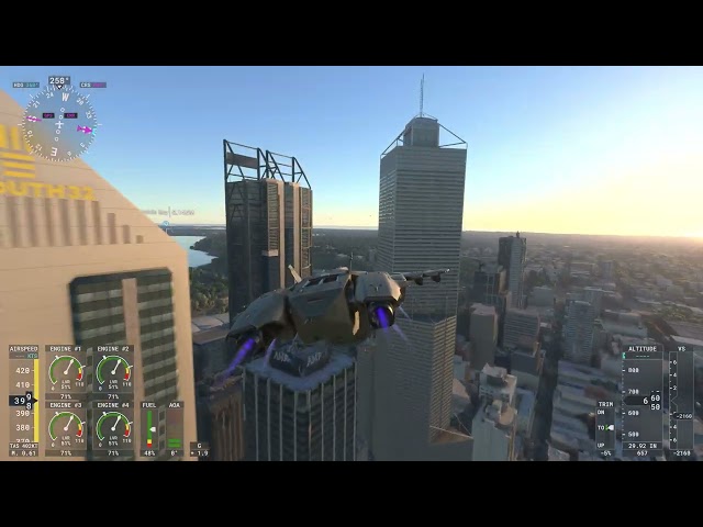 Microsoft Flight Simulator Langley Park landing attempt in a Pelican