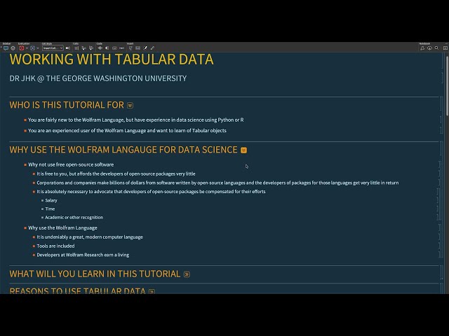 The Tabular Function for Data Science in the Wolfram Language