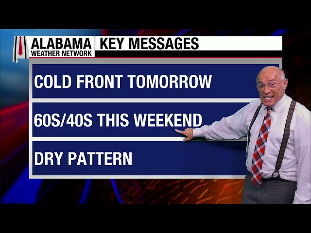 Cold Front Brings A Nice Fall Weekend: Alabama Forecast for Thursday Evening October 15, 2026