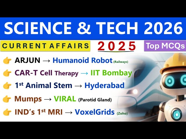 SCIENCE & TECHNOLOGY CURRENT AFFAIRS 2026 | SCI & TECH 2026 CA | CURRENT AFFAIRS UPDATED 2026 |