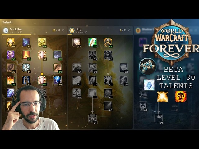 WoW Forever Priest Talents for the Level 30 Beta - Leveling/PvE/PvP Discipline/Holy/Shadow