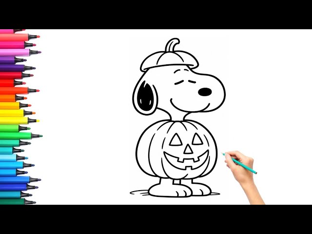 Snoopy Halloween 🎃 Drawing, Painting & Coloring For Kids and Toddlers_Child Art | Halloween Drawing