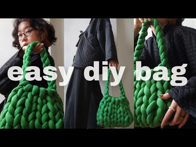 how to hand crochet a bag (hand knit chunky yarn bag tutorial)