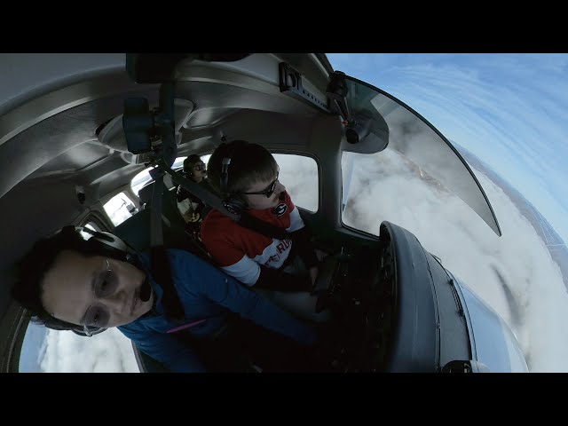 360 Video Flying over Chatuge Lake above Low Level Clouds (Ambient Audio only)