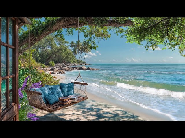 (NO ADS) Oceanfront Reading Nook & Gentle Waves 🌊📚 | Coastal Ambience for Calm, Focus & Sleep