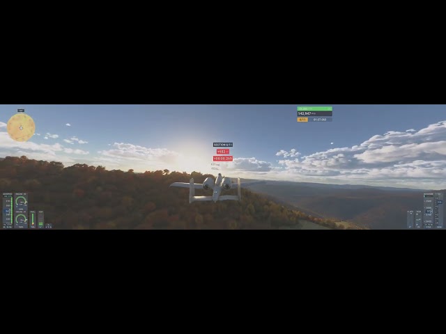 Microsoft Flight Simulator 2024 A10 Warthog over Blue Ridge Mountains