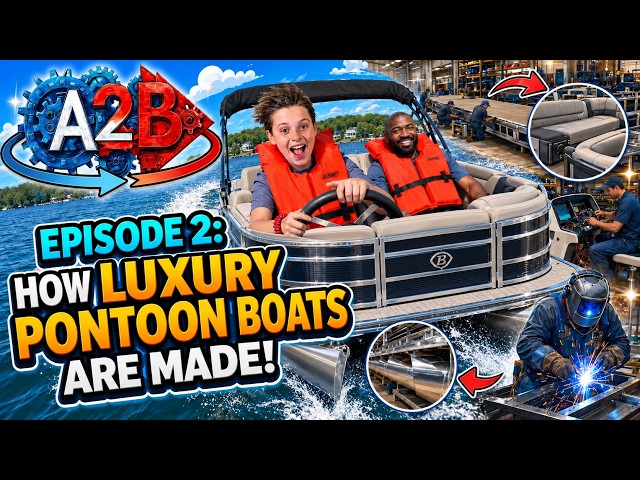 Building a Luxury Pontoon Boat From Scratch! (360° VR Tour) #a2b