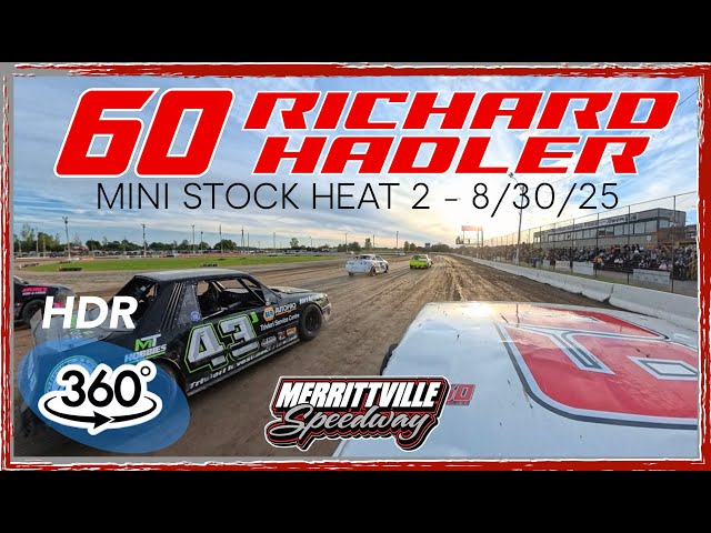 8/30/25 360 Video DOLBY HDR - HEAT 2 Onboard with Richard Hadler 4cyl MINI STOCK MUSTANG insta360x5