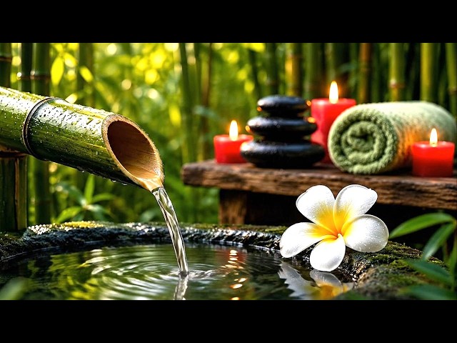Sleep Beyond Your Worries 🌿 Japanese Garden Water Sounds & Healing Piano Music