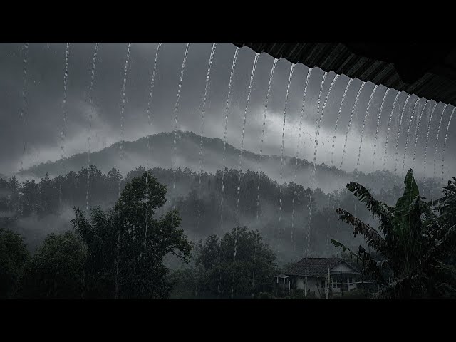 Sleep in 5 Min! Real Rain & Thunder in Tropical Mountains ⛈️ (Nature Sounds) | Deep Sleep