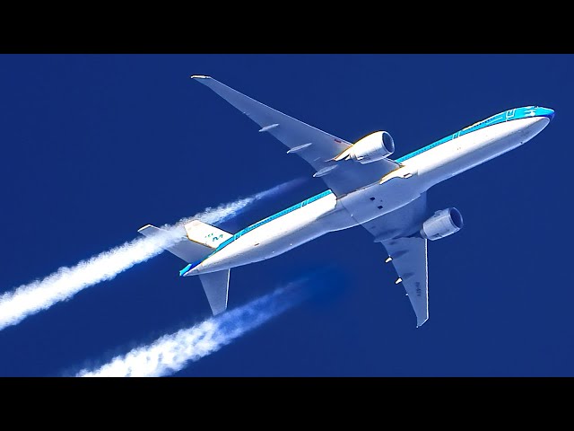 30 MINUTES of HIGH ALTITUDE PLANESPOTTING | Even more Contrails ! (A380,B747,A340,B777,B787,A350)