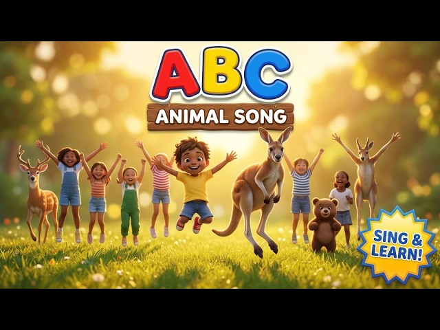 ABC Jumping Animals Song for Kids | Learn A–Z Animals with Fun Pop Music | Fun ABC World