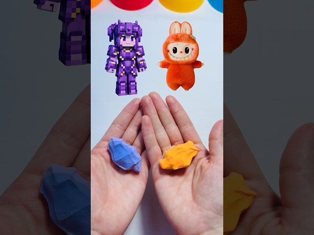 Minecraft or Labubu Who wins😱#minecraft #labubu #colormixing #clay #viral #shorts