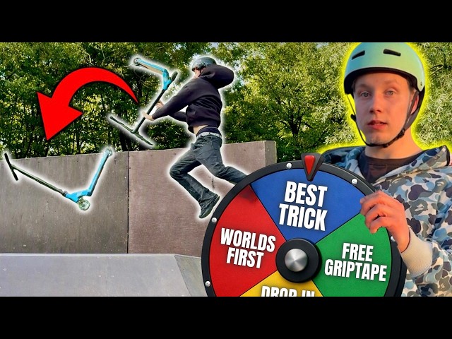 10 Mini Scooter Challenges at the Skatepark!