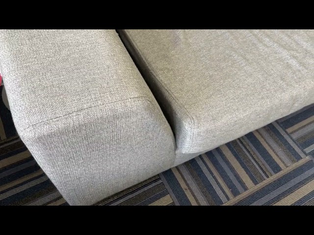 GIANTEX 2-Seater Floor Couch, Loveseat Foam Sofa with Removable Corduroy Cover, Back & Seat Cushions