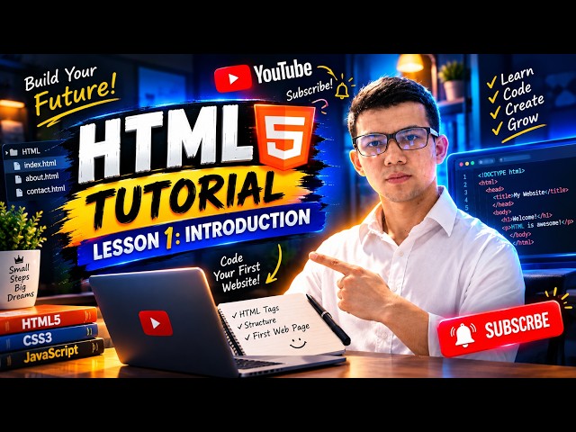 HTML, CSS & JavaScript for Beginners | Write Your First Code – HTML Lesson 1