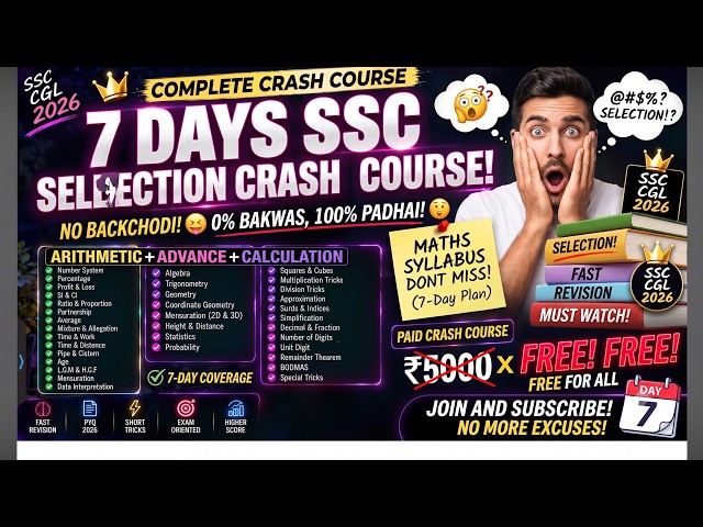 7 Day SSC Crash Course Master Plan
