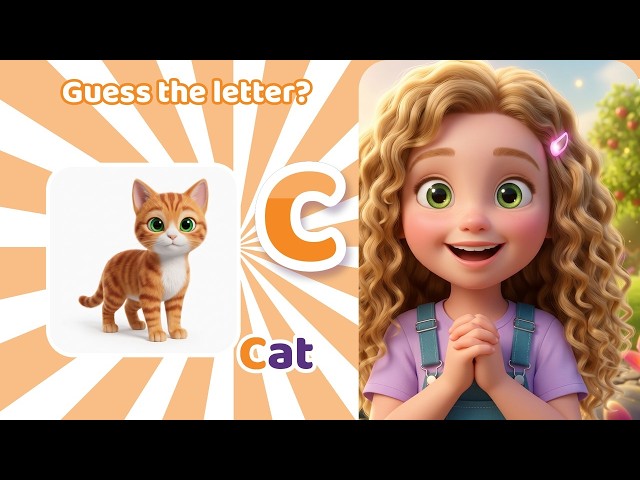 C is for Cat! 🎉 Guess the Letter Quiz with Ela | ABC Phonics for Kids