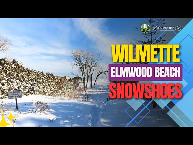 Lake Michigan, Northshore Lake Front, IL - Wilmette, Elmwood Beach - Snowshoes (Hike 360° VR Video)
