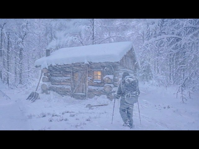 Surviving a Severe SNOWSTORM in a Wooden Cabin for 20 Days  ​​| Extreme Winter Survival