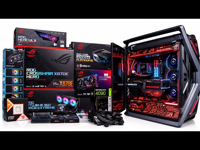 ULTIMATE ASUS ROG STRIX RTX 4090 GAMING PC BUILD | RYZEN 7 9800X3D | ASUS ROG Hyperion GR701 