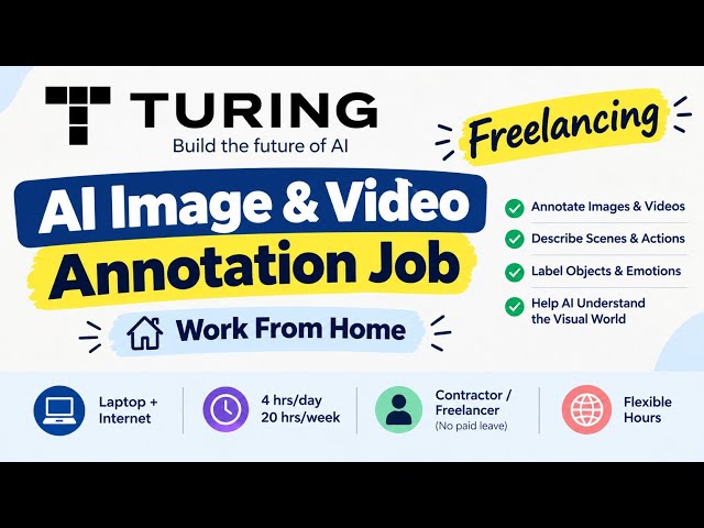 Turing WFH Freelancing Job 🔥 | AI Video & Image Annotation | 20 Hrs/Week #freelancing #remotework