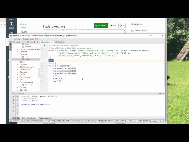 Python: Creating a Database with Lists and Tuples