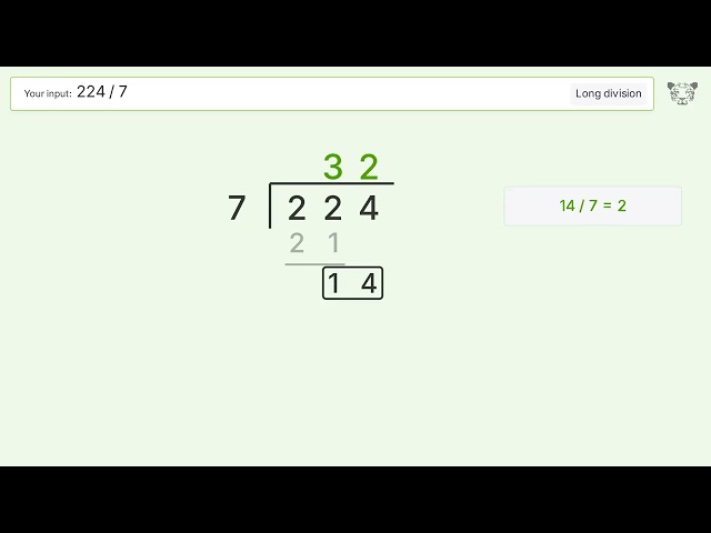 Long Division Problem 224/7: Step-by-Step Video Solution