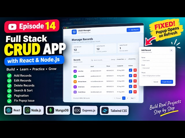 (Ep. 14) Fix React Modal Popup on Refresh | Full Stack CRUD App with React & Node.js