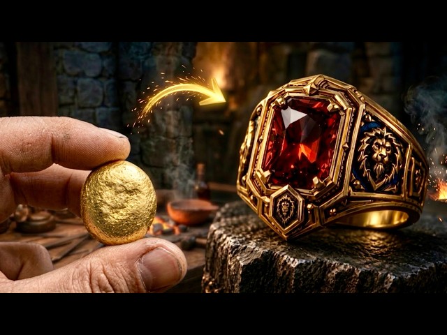How I made an 18k Gold High Fantasy Ring - Creating a custom 18k Gold Ring