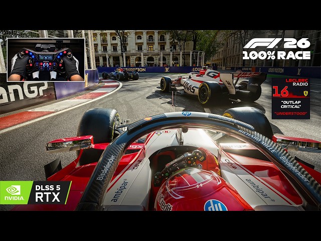 F1 26 DLSS 5 4K - Charles Leclerc's Ferrari SF26 | Azerbaijan GP 100% Race | Steering Wheel Gameplay