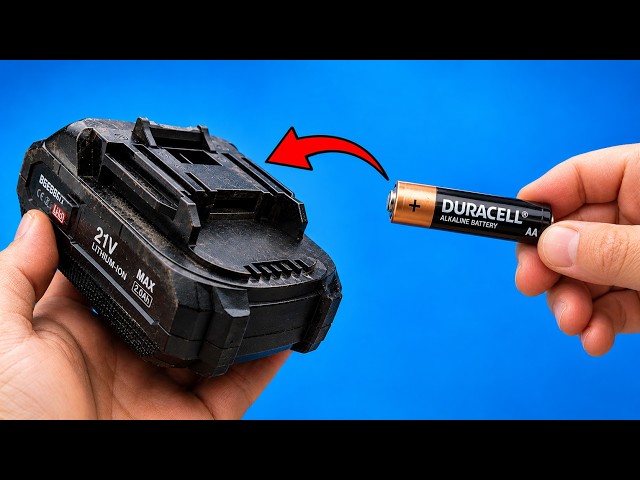 🔋Never Buy Drill Batteries Again! Use an AA Battery and Watch What Happens! 😱