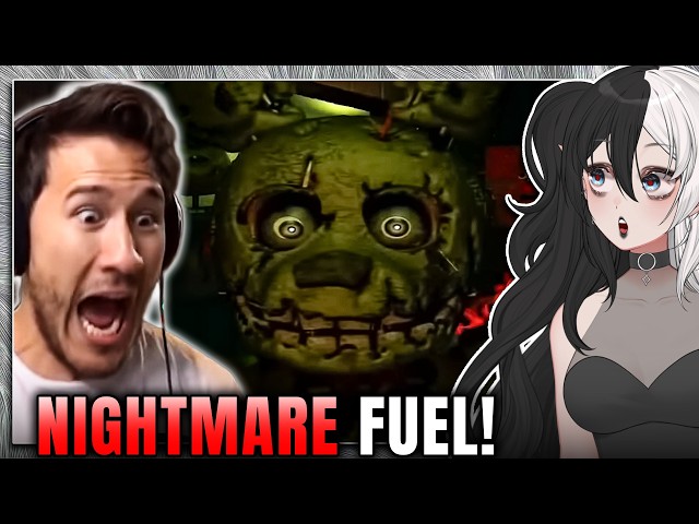 I HATE Jumpscares! 💀 | VTuber Reacts to Markiplier's FNAF Jumpscare Compilation